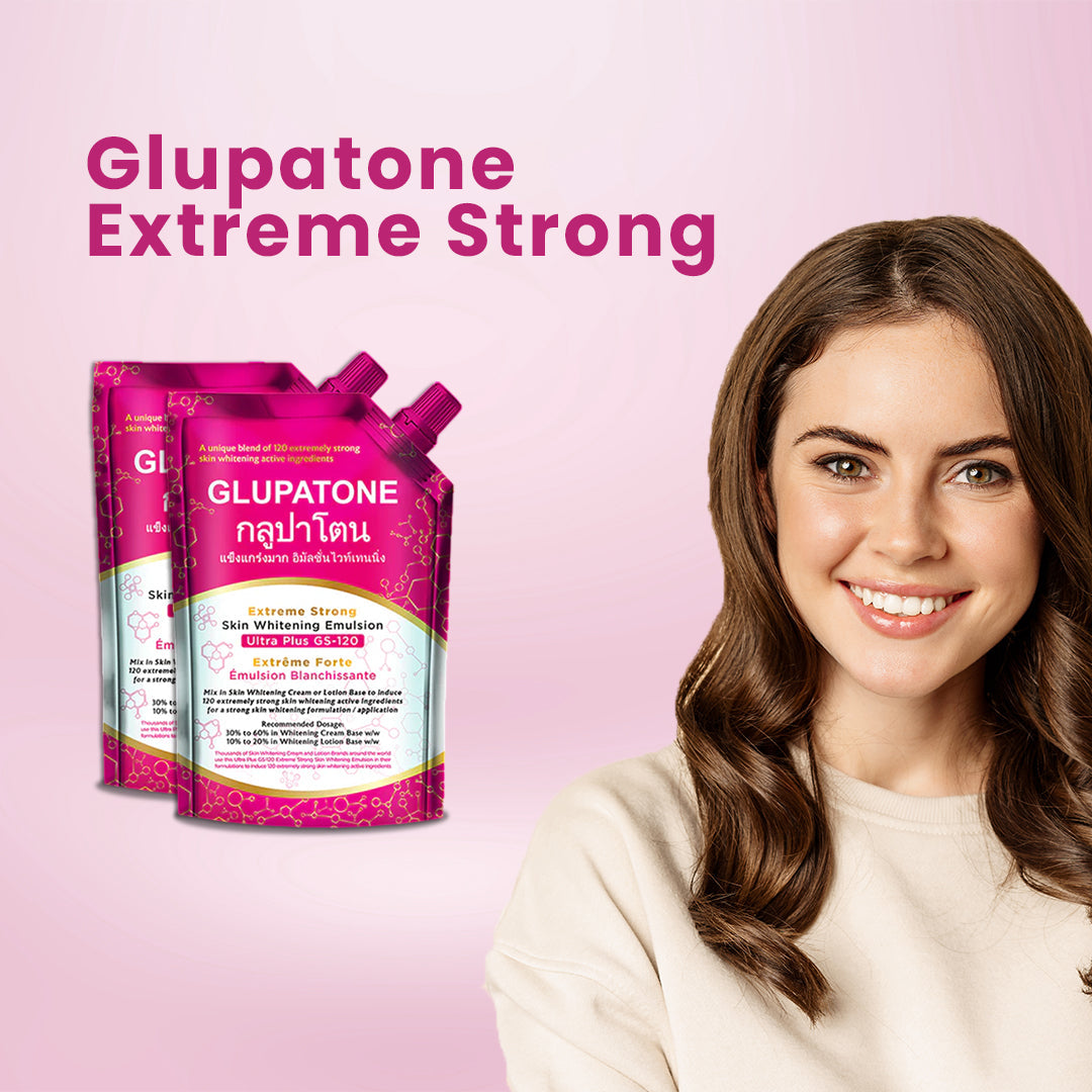 GLUPATONE Extreme Strong Whitening Emulsion Ultra Plus GS-120 For Face & Body 500ml Pack Of 2