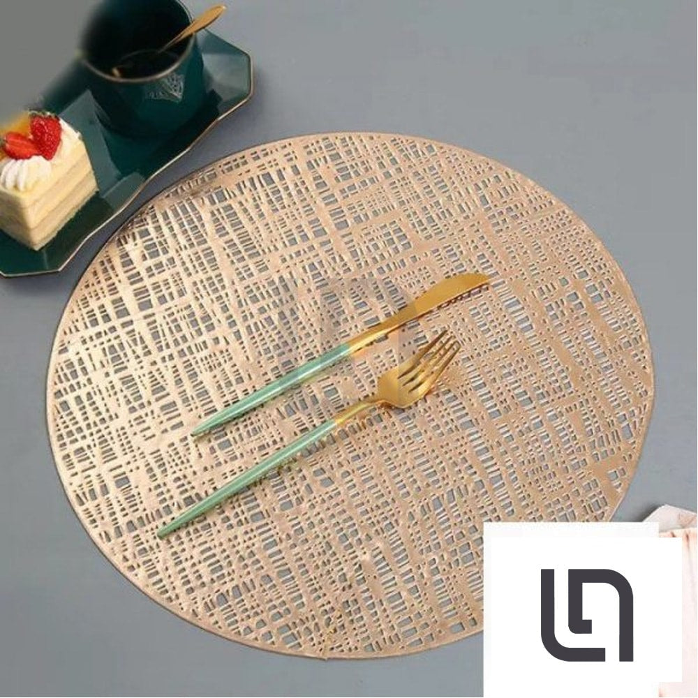 Coaster Table Mat Set Non-Slip PVC Golden Placemats