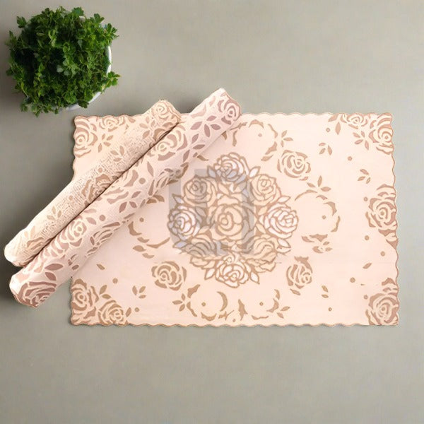 Coaster Table Mat Set Placemats Dressing Table Beige Flowers