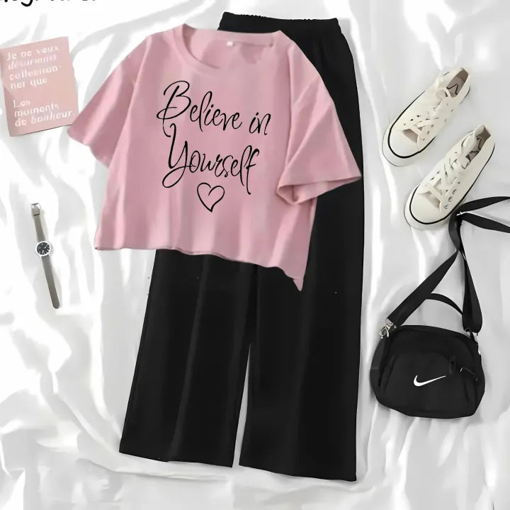 Relaxed Pyjama & T-Shirt Set 2-Piece Set