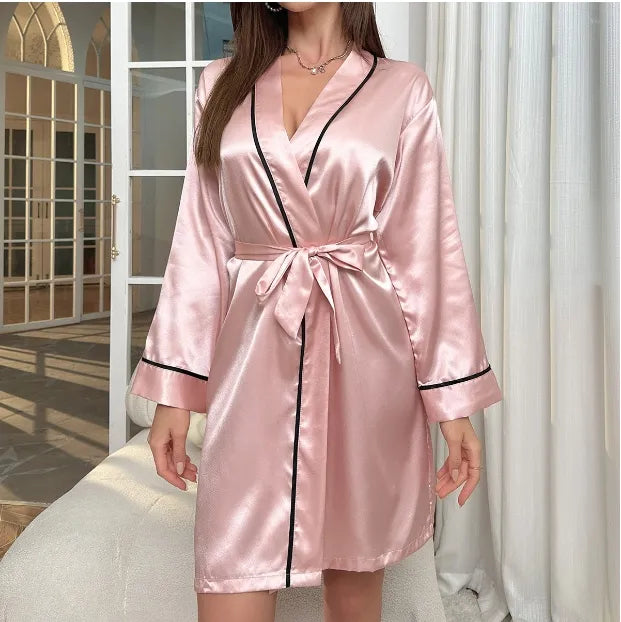 Women 1 Piece Sexy Silk Satin Night Dress