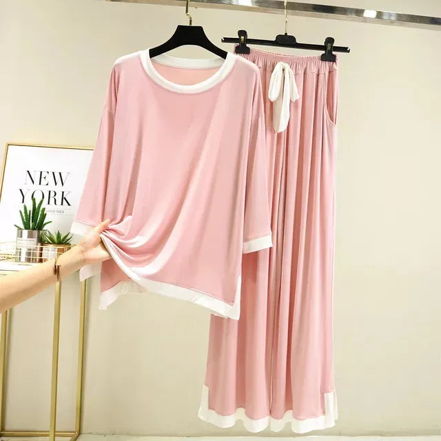 Trendy Loungewear Set in Pink Colors