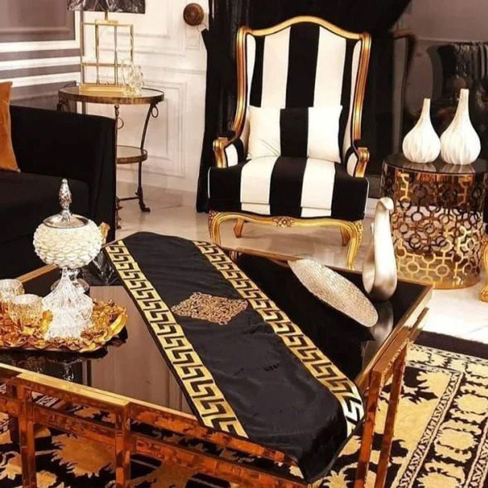 Versace Velvet Table Runner – Black