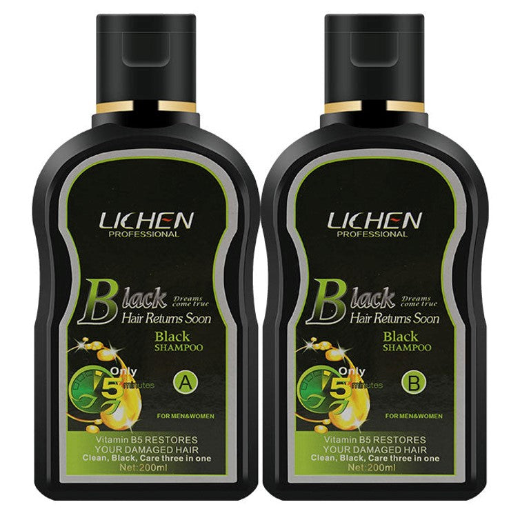 Lichen Black Hair Color Shampoo 200ml x 2 = 400ml () Large