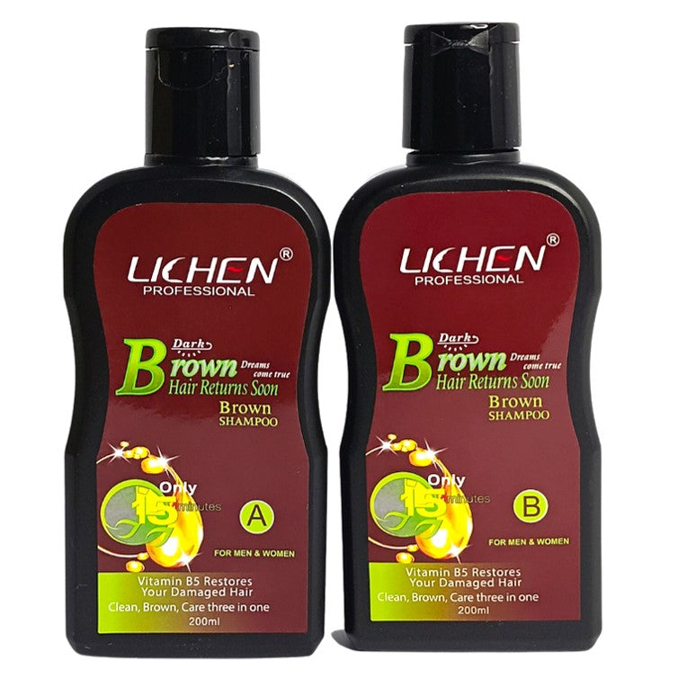 Lichen Dark Brown Hair Color Shampoo 200ml x 2 = 400ml () Large