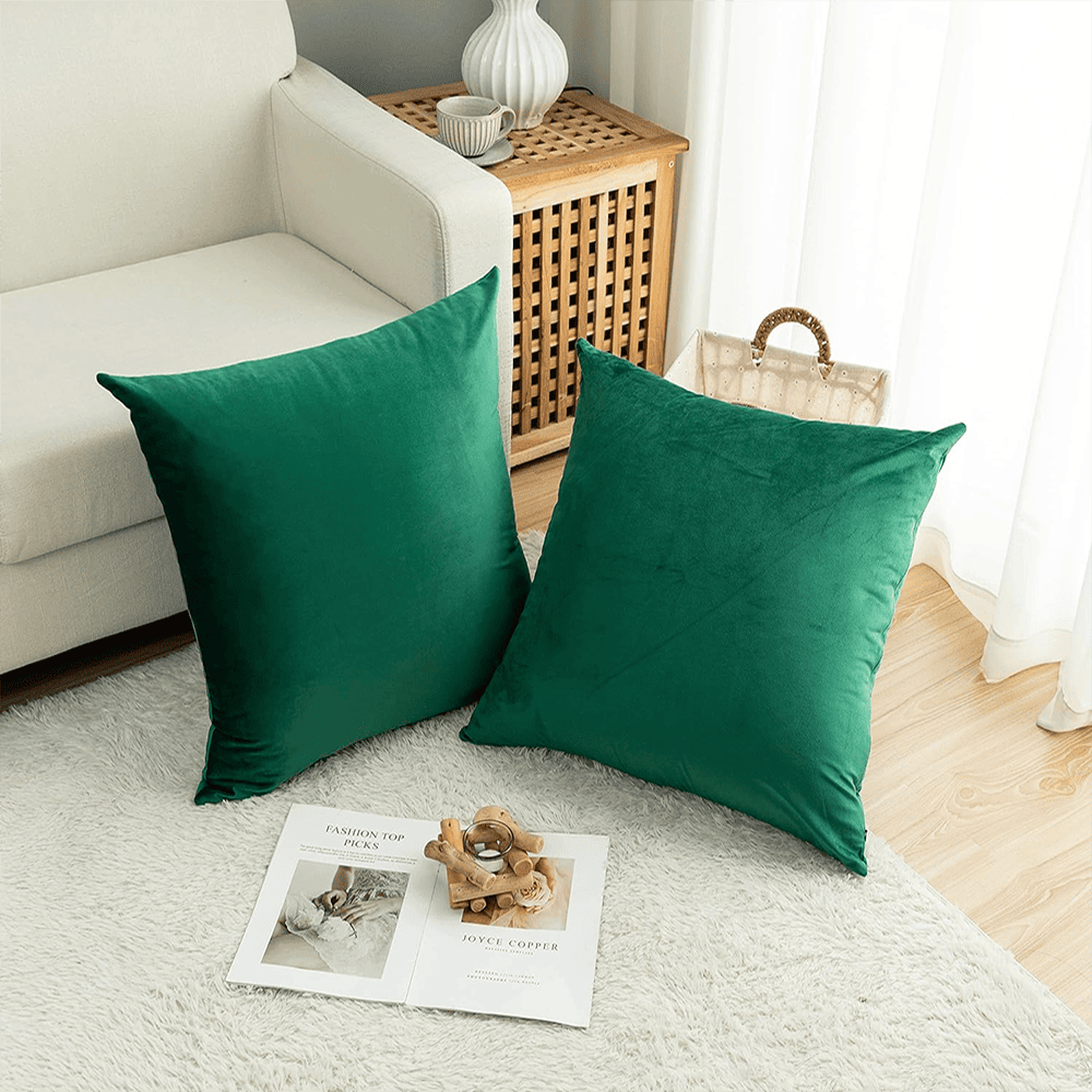 Velvet Cushion Covers - Dark Green