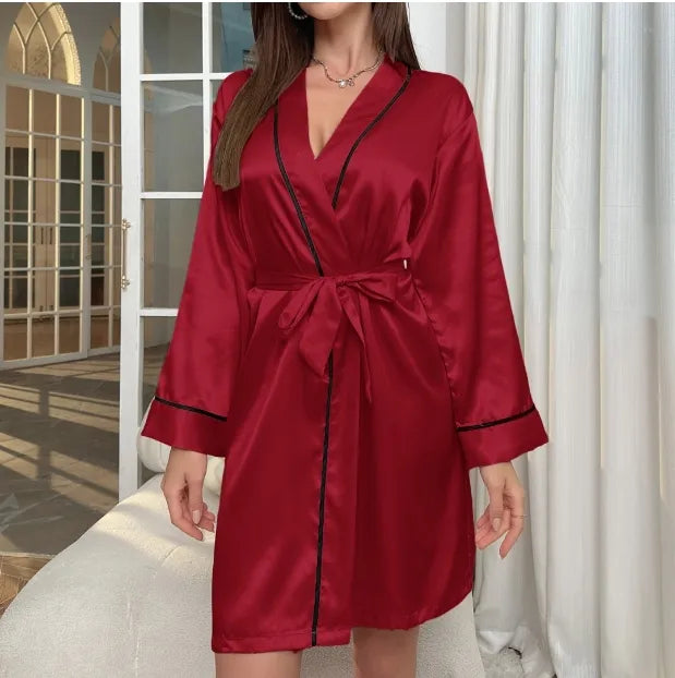 Women 1 Piece Sexy Silk Satin Night Dress