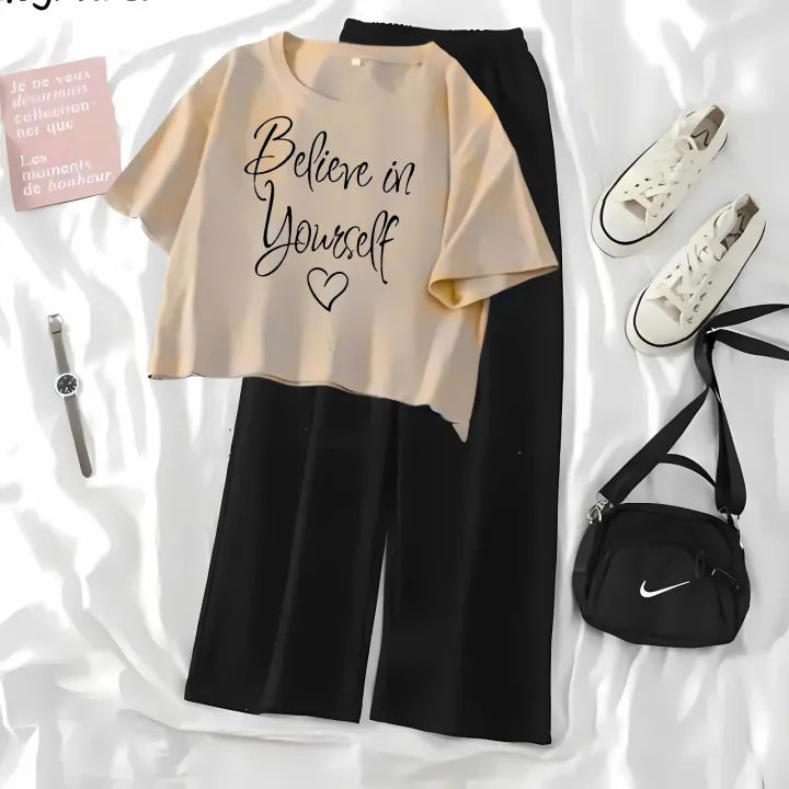 Relaxed Pyjama & T-Shirt Set 2-Piece Set