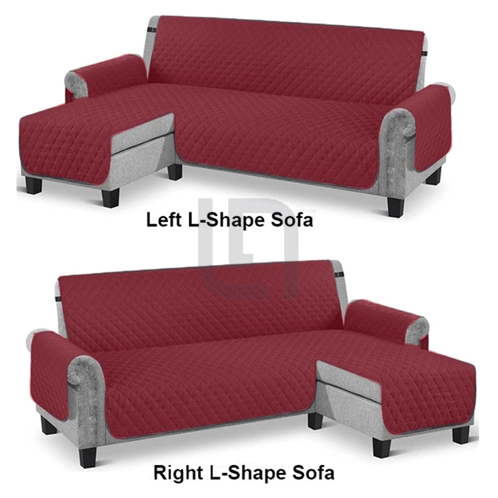 L-Shape Sofa Cover - Maroon