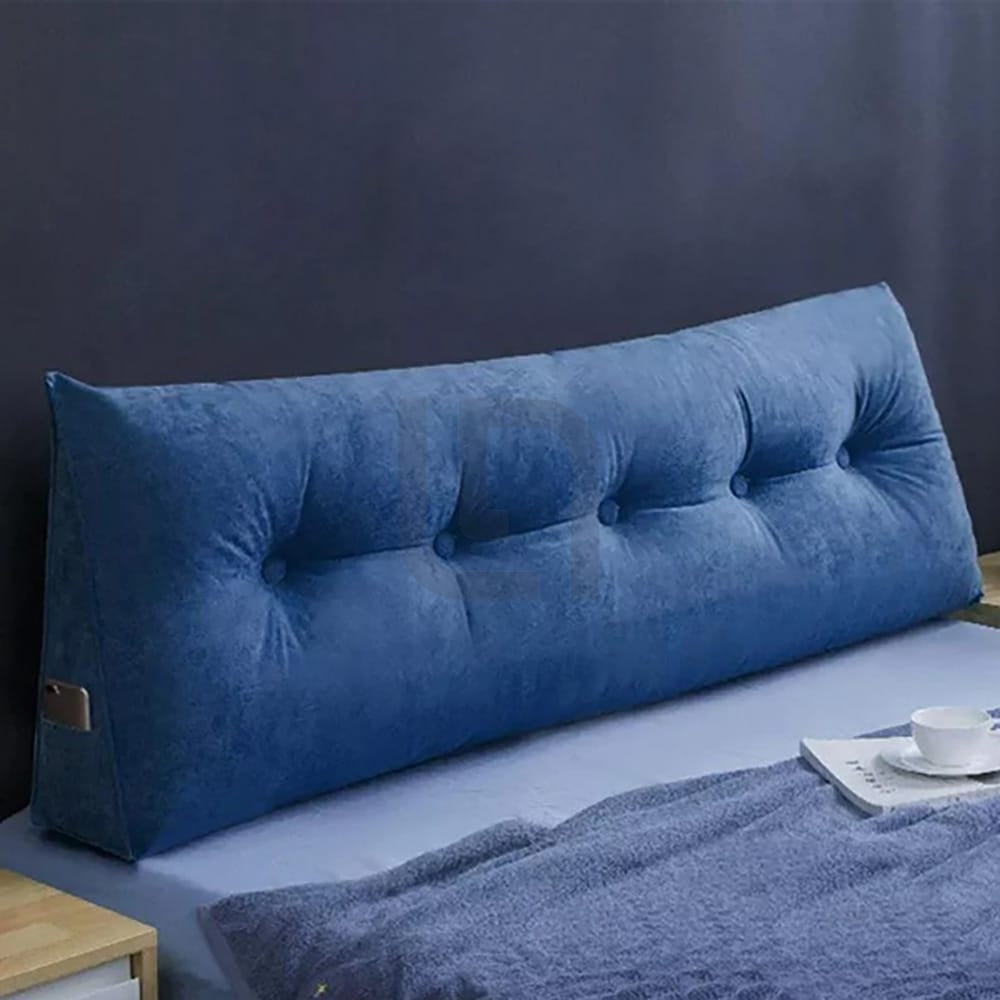 Neck Support Velvet Pillow - Blue