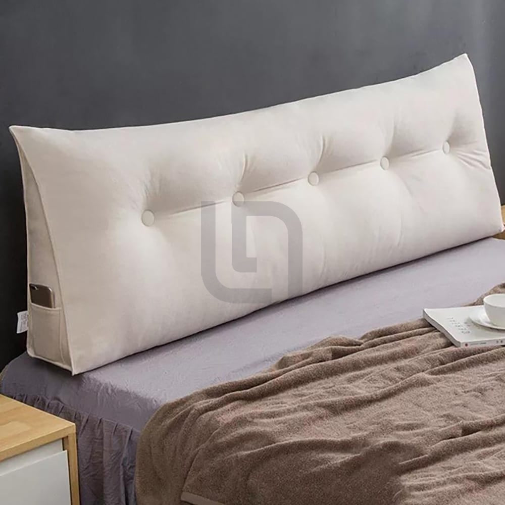 Neck Support Velvet Pillow - Off White
