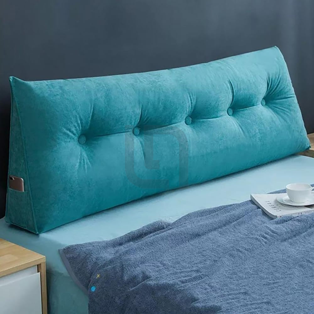 Neck Support Velvet Pillow - Sea Green