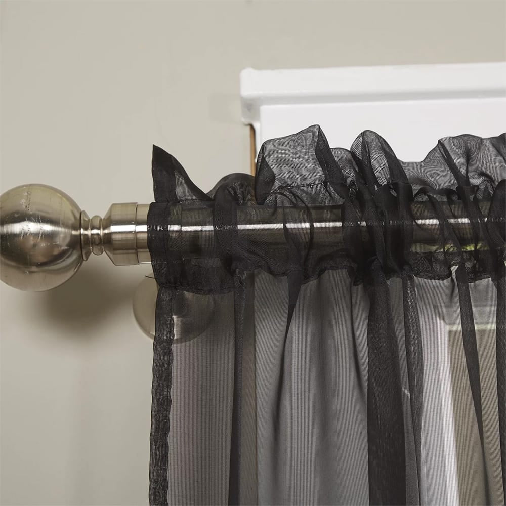 Net Curtains Polyester Sheer Panel - Black