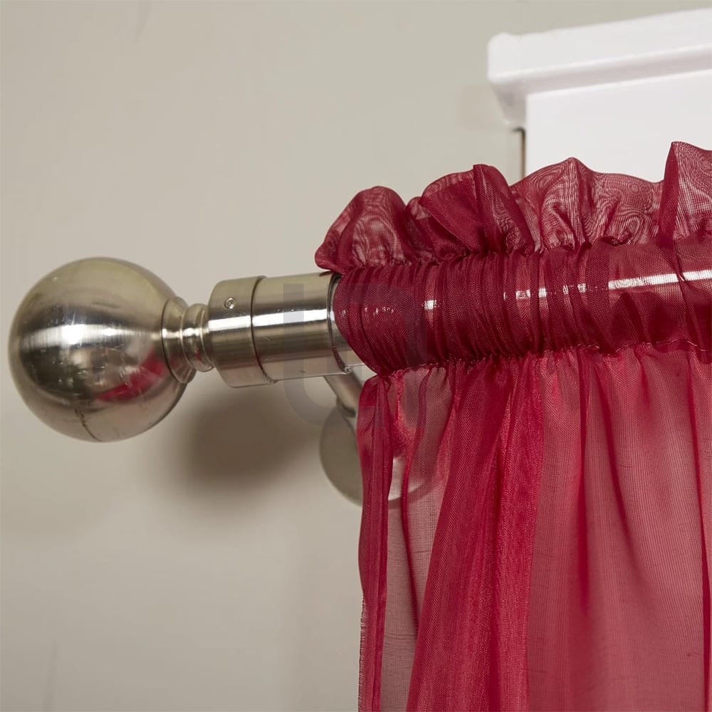 Net Curtains Polyester Sheer Panel - Burgundy