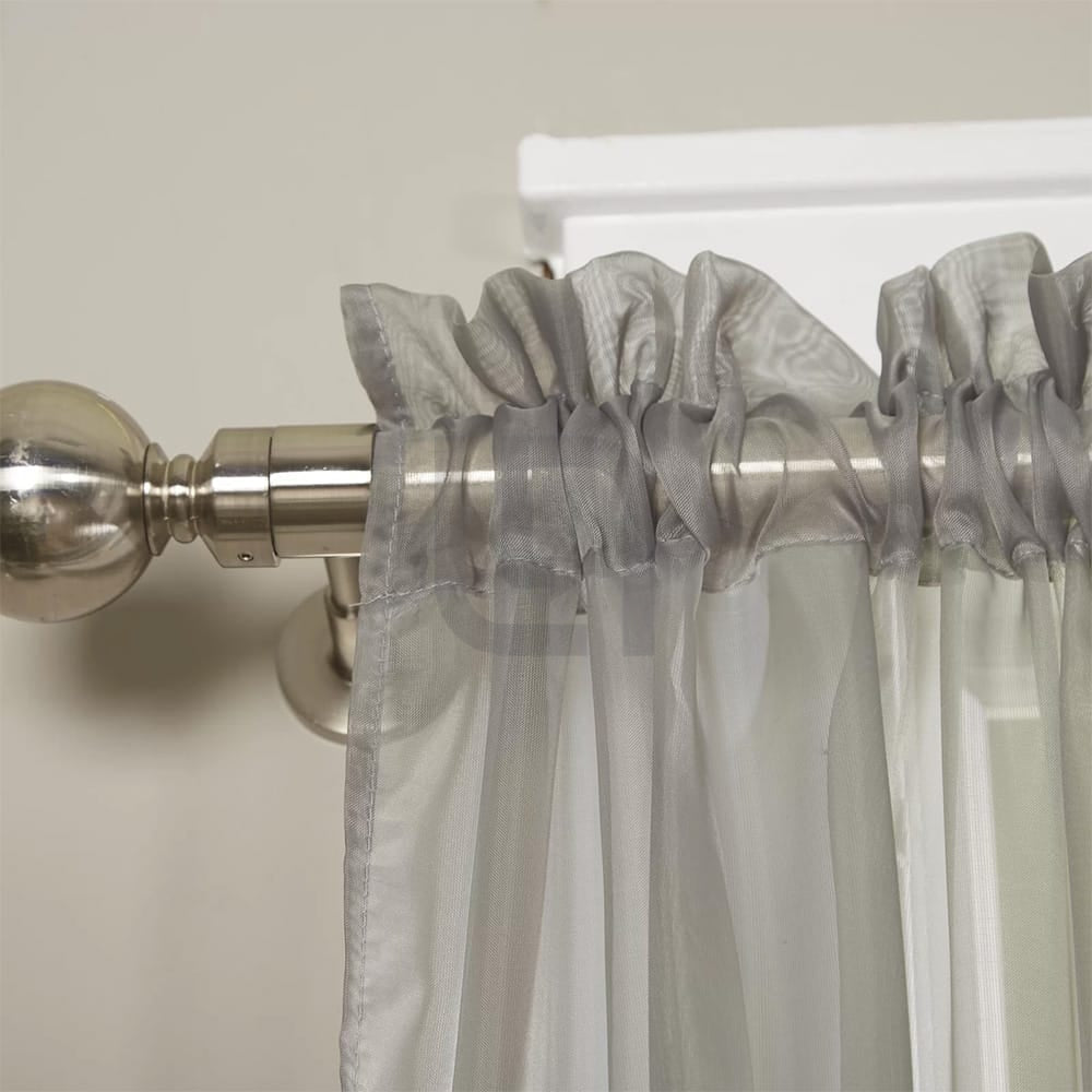 Net Curtains Polyester Sheer Panel - Grey