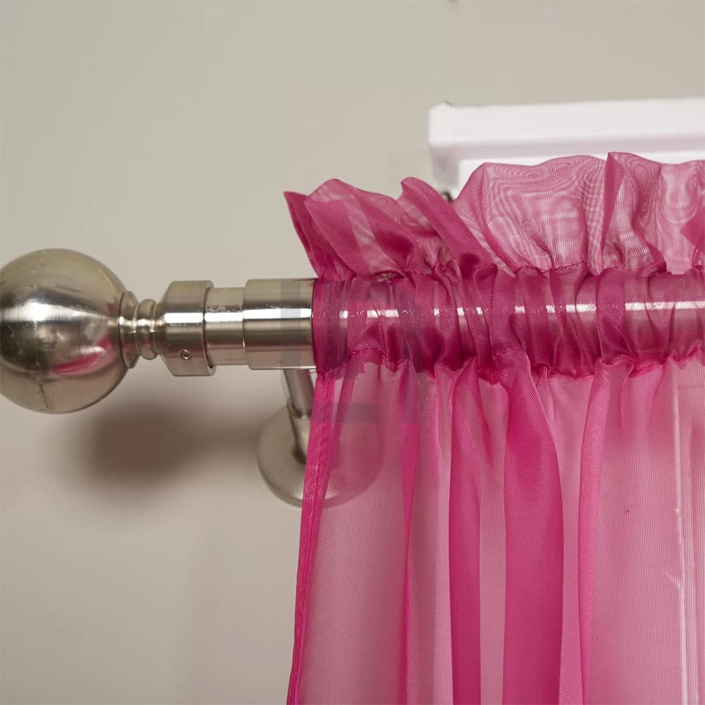 Net Curtains Polyester Sheer Panel - Hot Pink