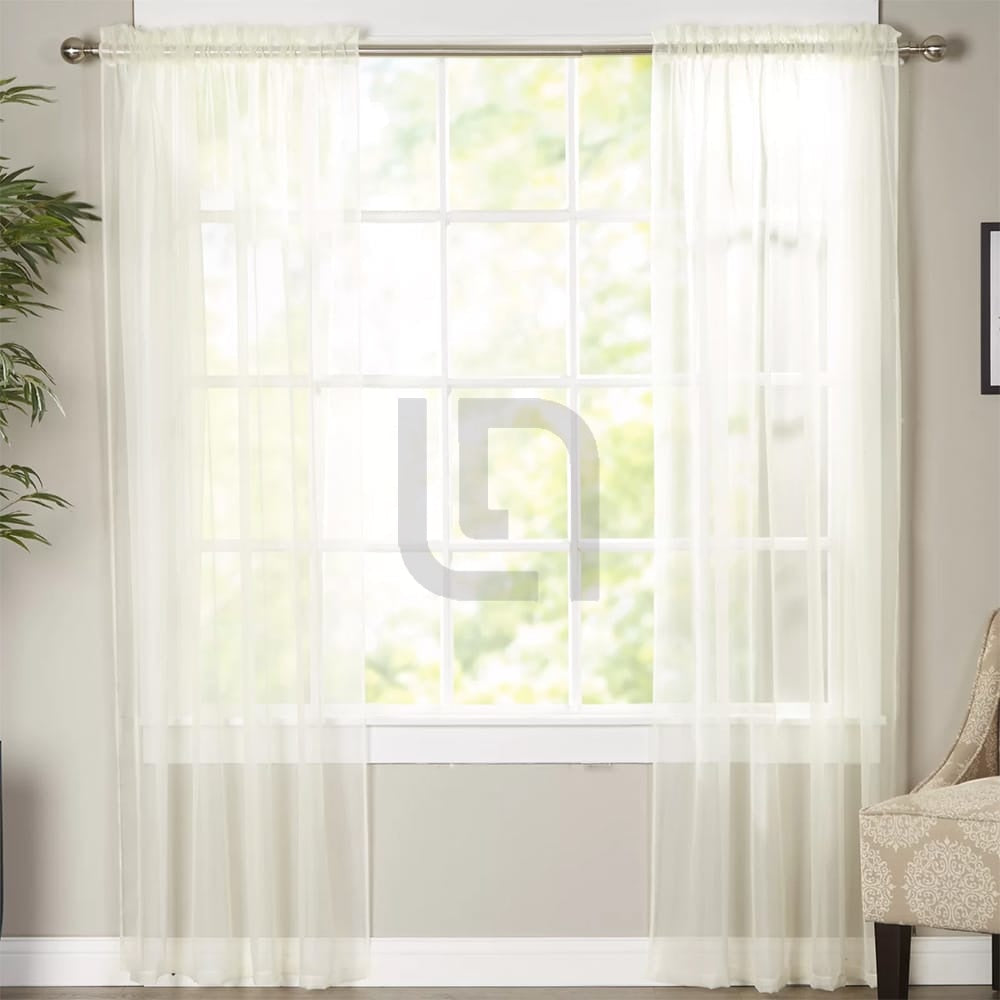 Net Curtains Polyester Sheer Panel - Off White
