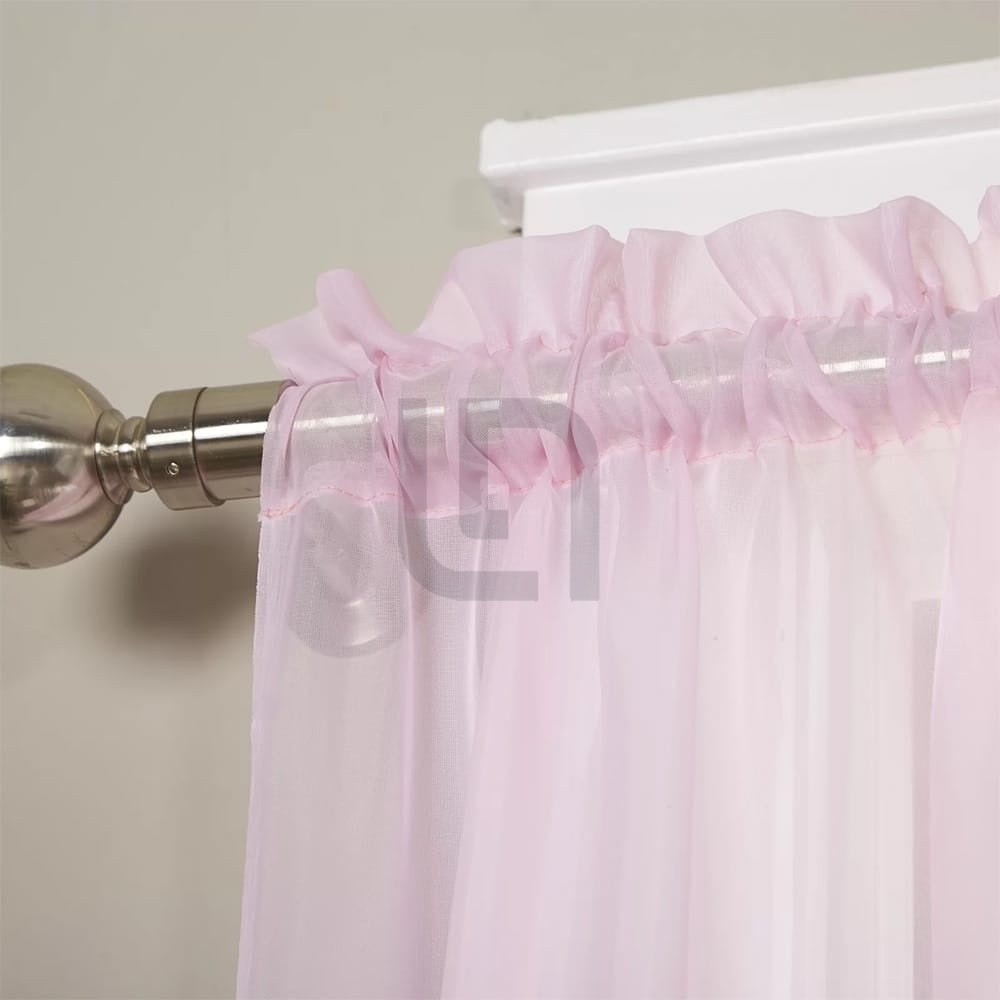 Net Curtains Polyester Sheer Panel - Pink