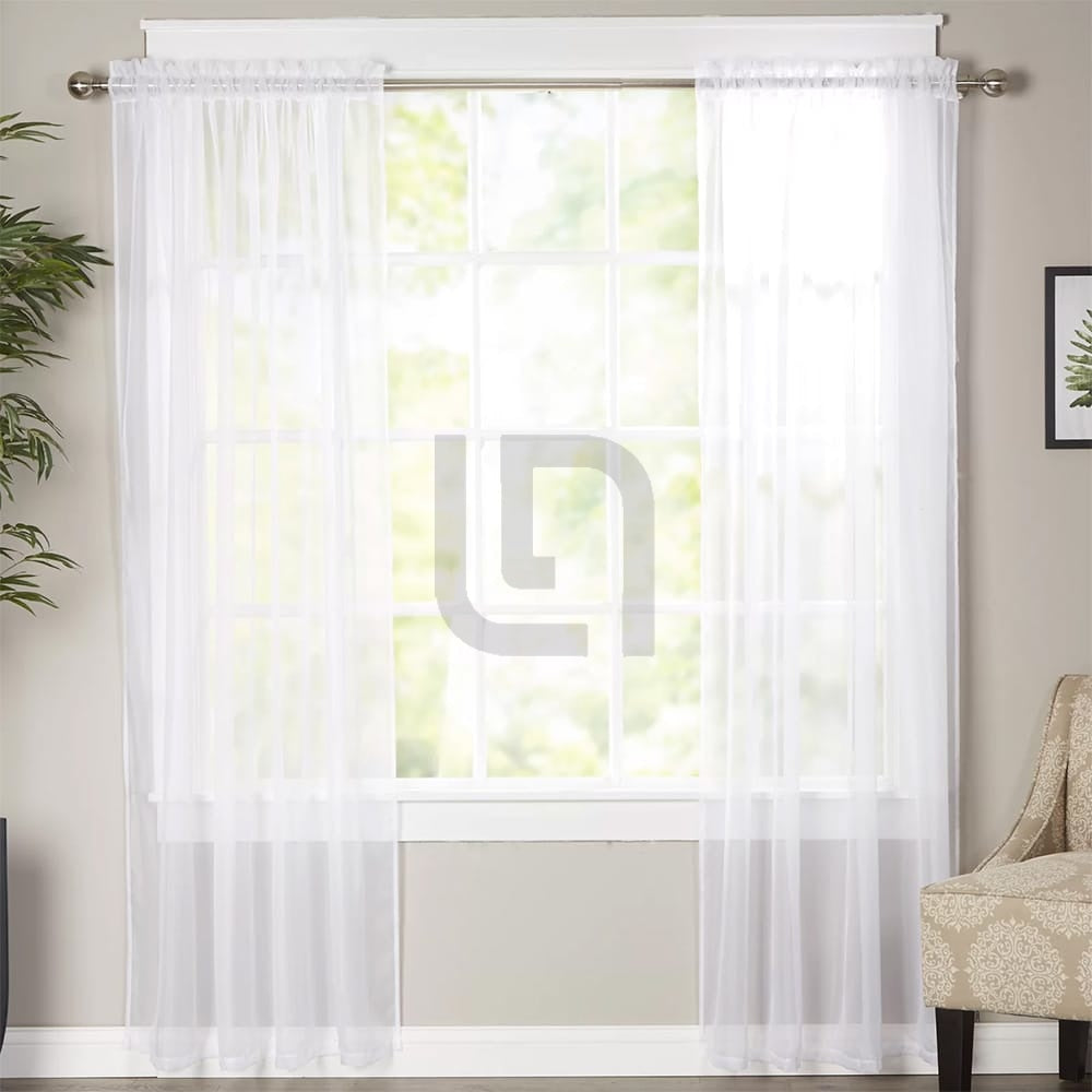Net Curtains Polyester Sheer Panel - White
