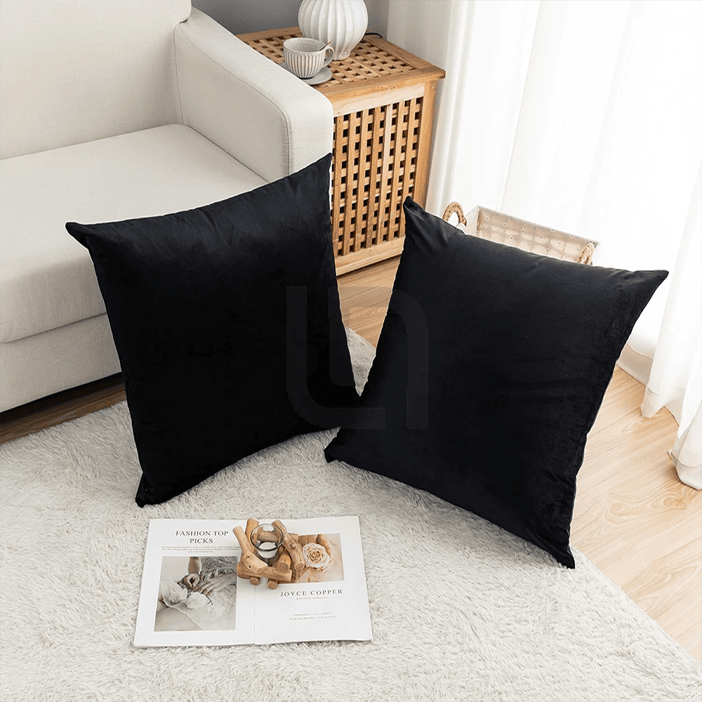 Velvet Cushion Covers - Black