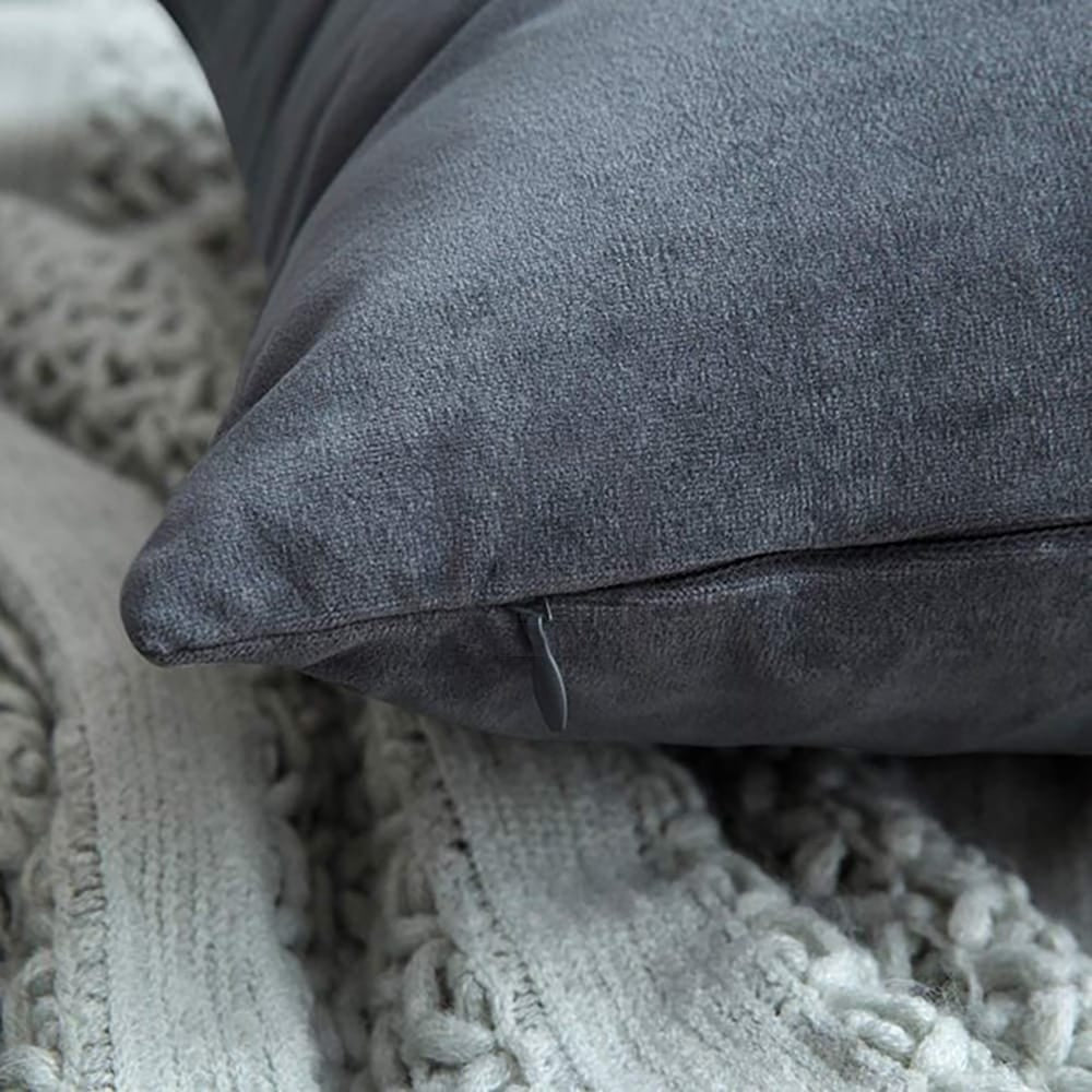 Velvet Cushion Covers - Charcoal