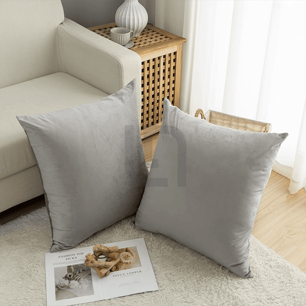 Velvet Cushion Covers - Grey