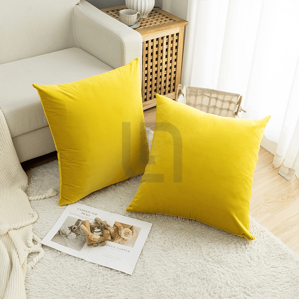 Velvet Cushion Covers - Yellow
