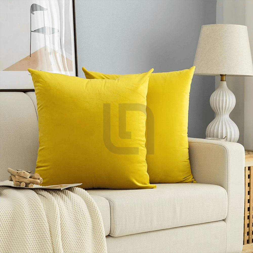 Velvet Cushion Covers - Yellow