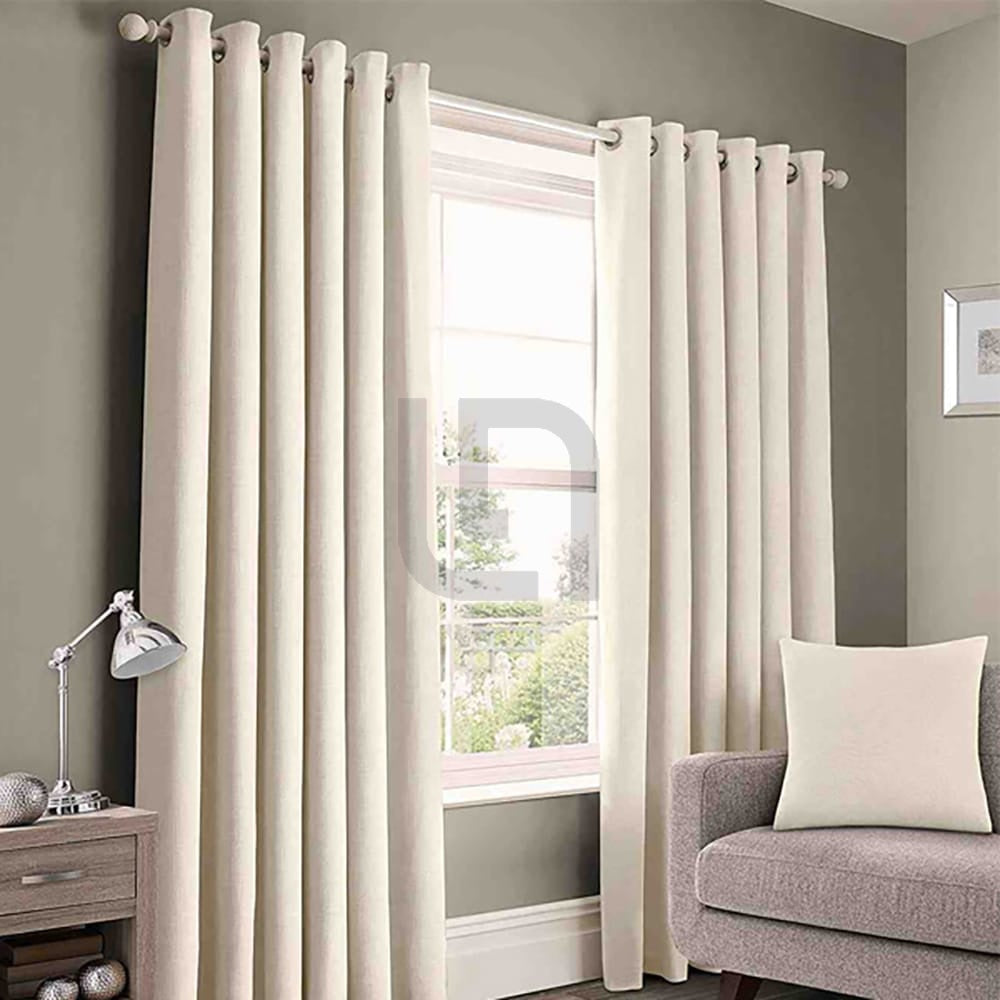 Plain Cotton Curtain - Off White