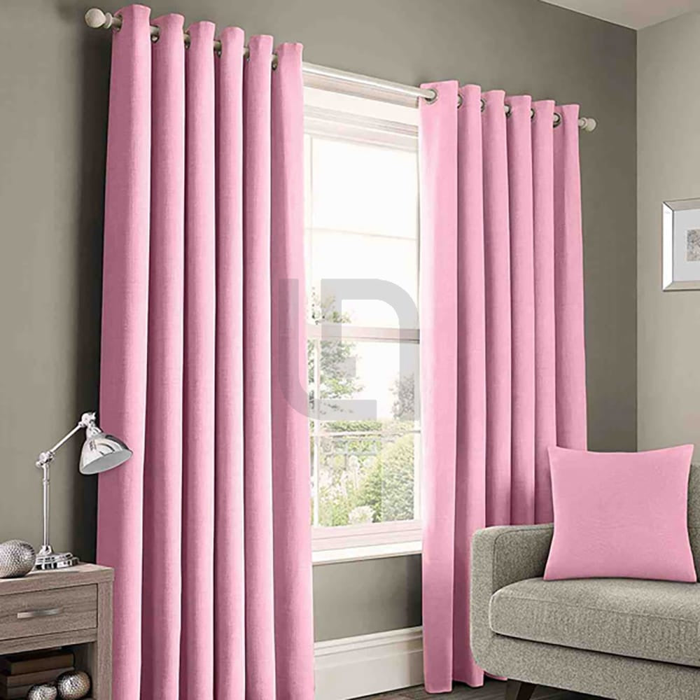Plain Cotton Curtain - Pink