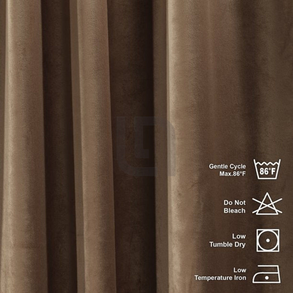 Velvet Curtains For Bedroom & Living Room - Antique Brass