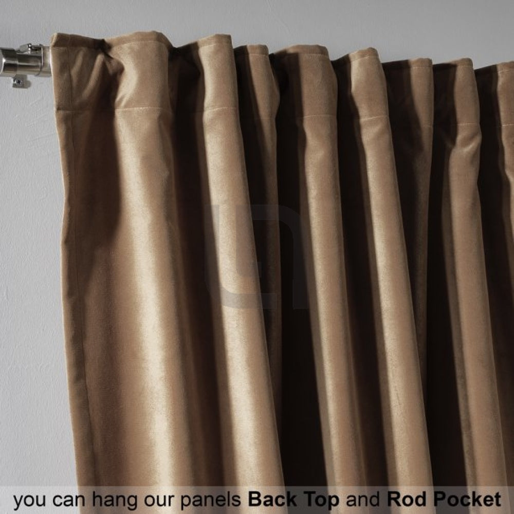 Velvet Curtains For Bedroom & Living Room - Antique Brass