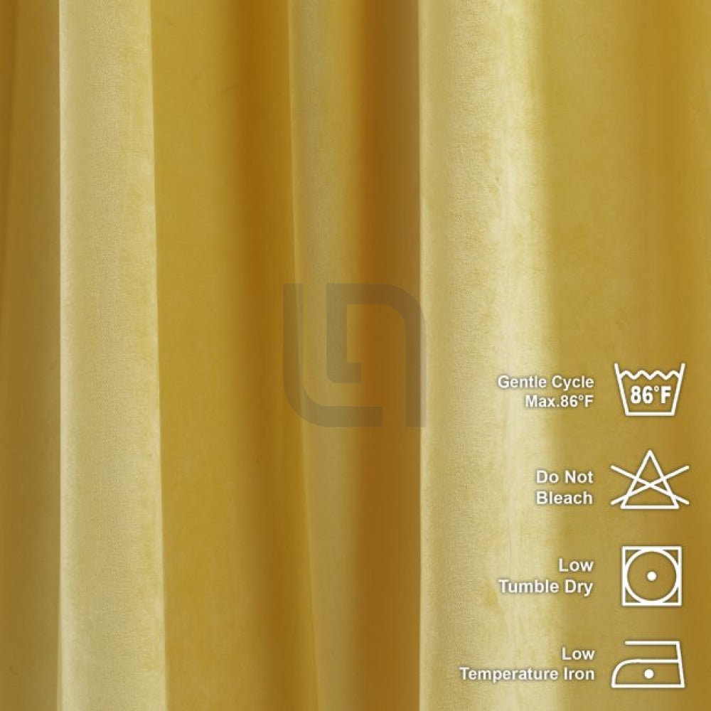 Velvet Curtains For Bedroom & Living Room - Banana