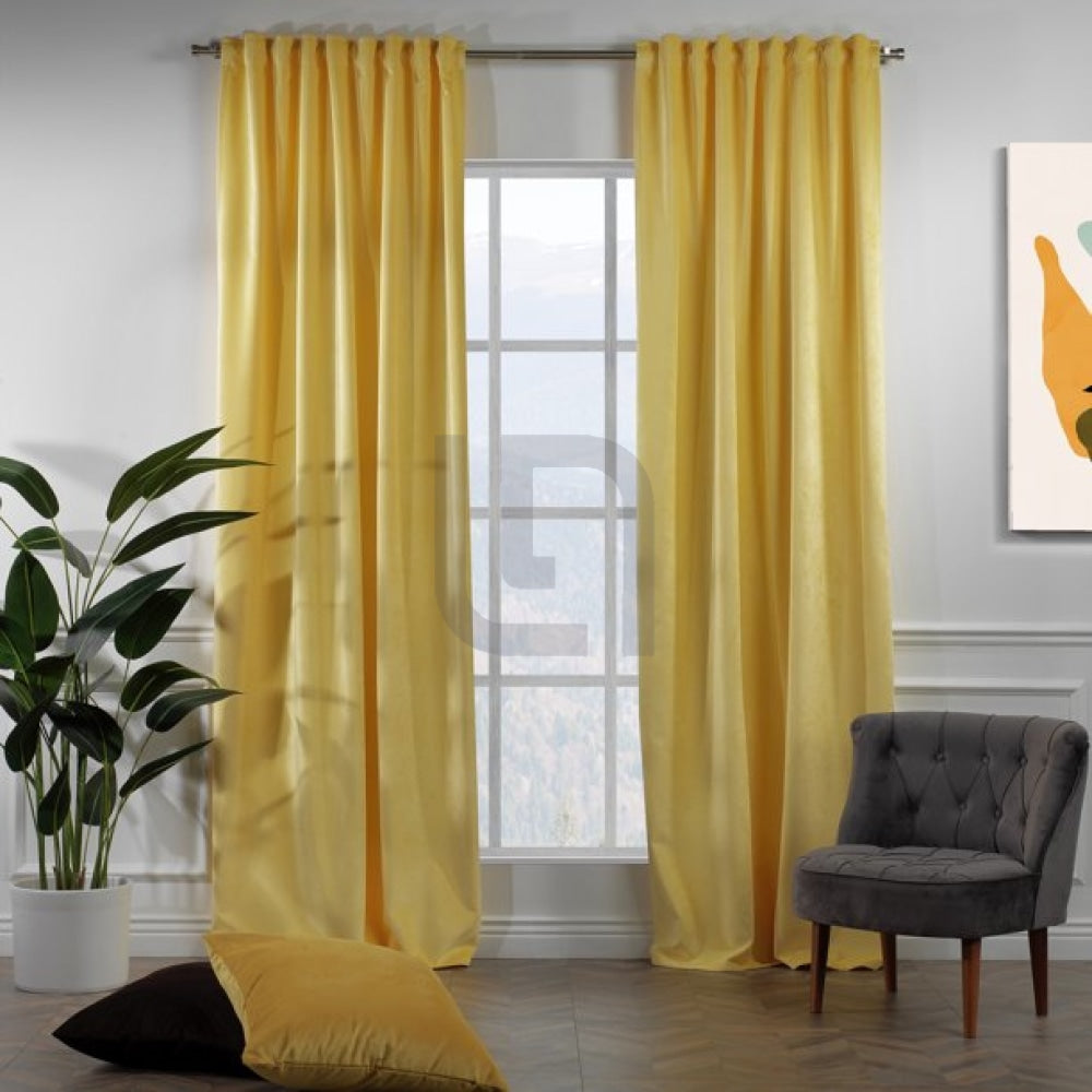Velvet Curtains For Bedroom & Living Room - Banana