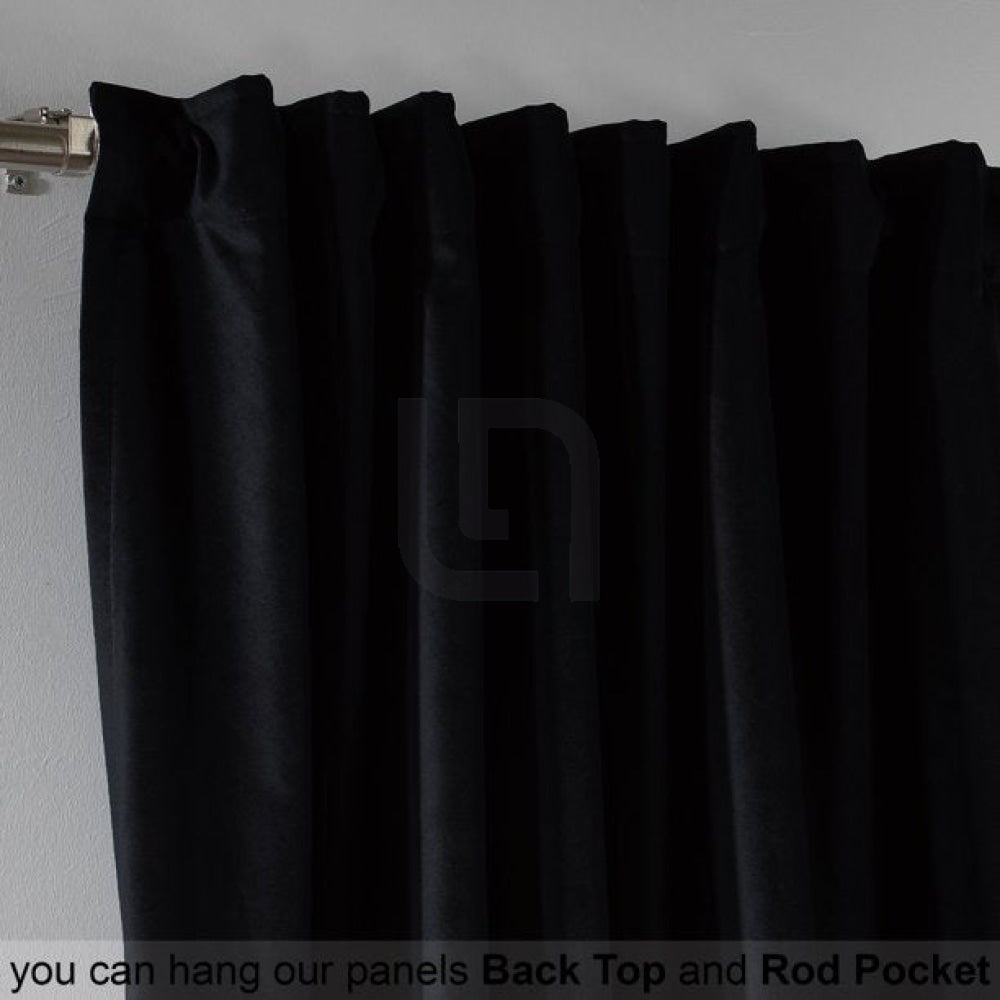 Velvet Curtains For Bedroom & Living Room - Black