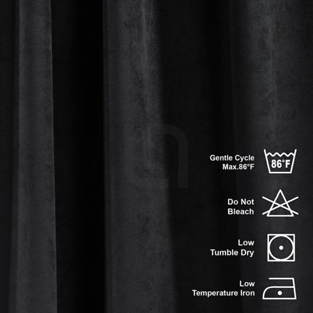 Velvet Curtains For Bedroom & Living Room - Black