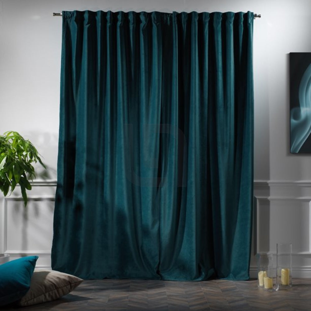 Velvet Curtains For Bedroom & Living Room - Bluish Cyan