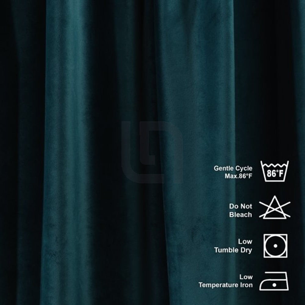 Velvet Curtains For Bedroom & Living Room - Bluish Cyan