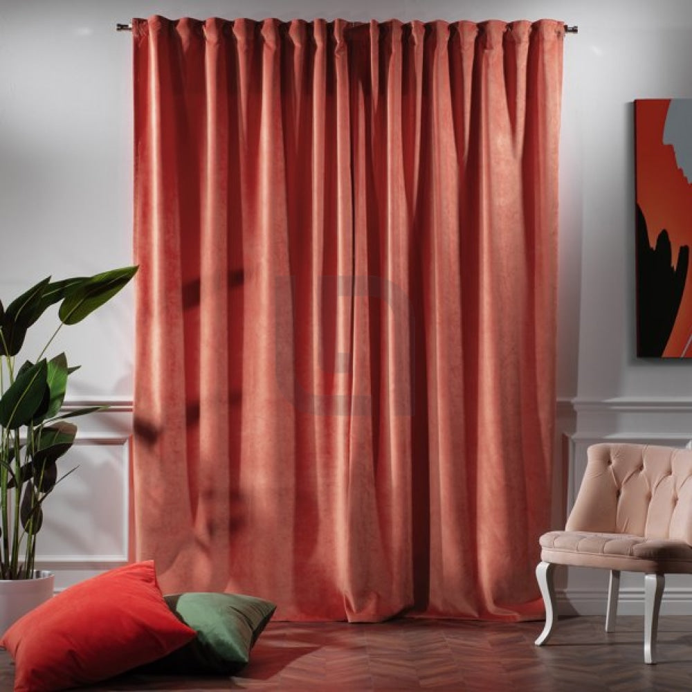 Velvet Curtains For Bedroom & Living Room - Coral