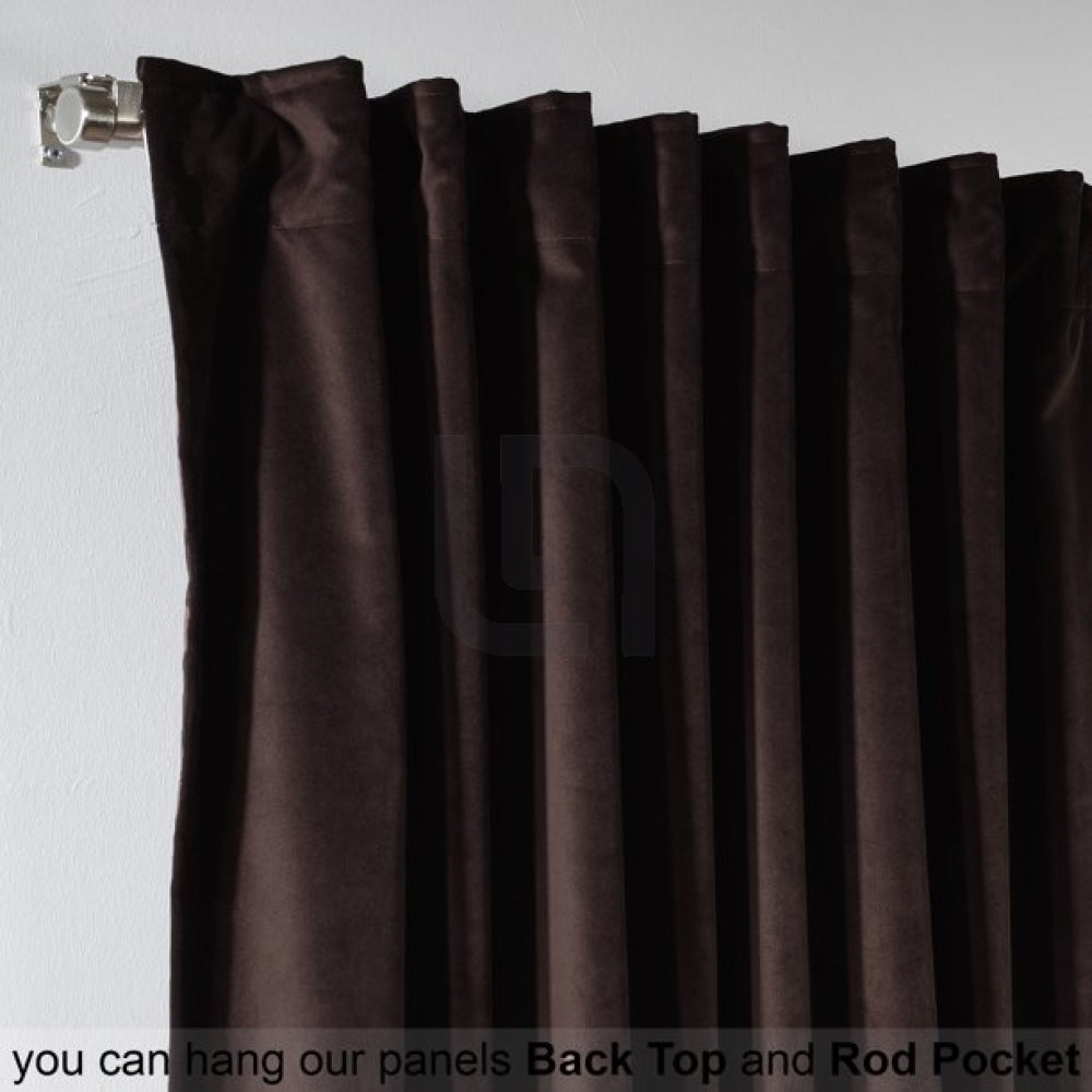 Velvet Curtains For Bedroom & Living Room - Dark Brown