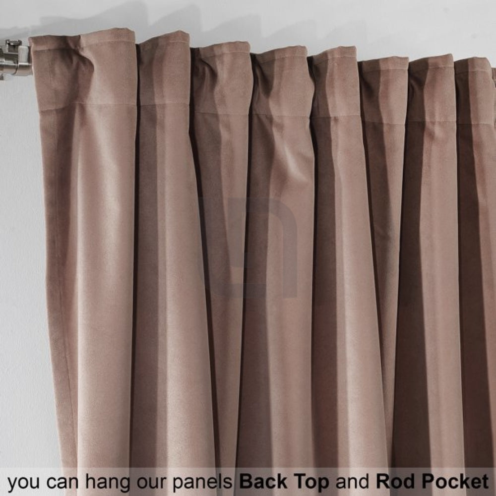 Velvet Curtains For Bedroom & Living Room - Golden Brown