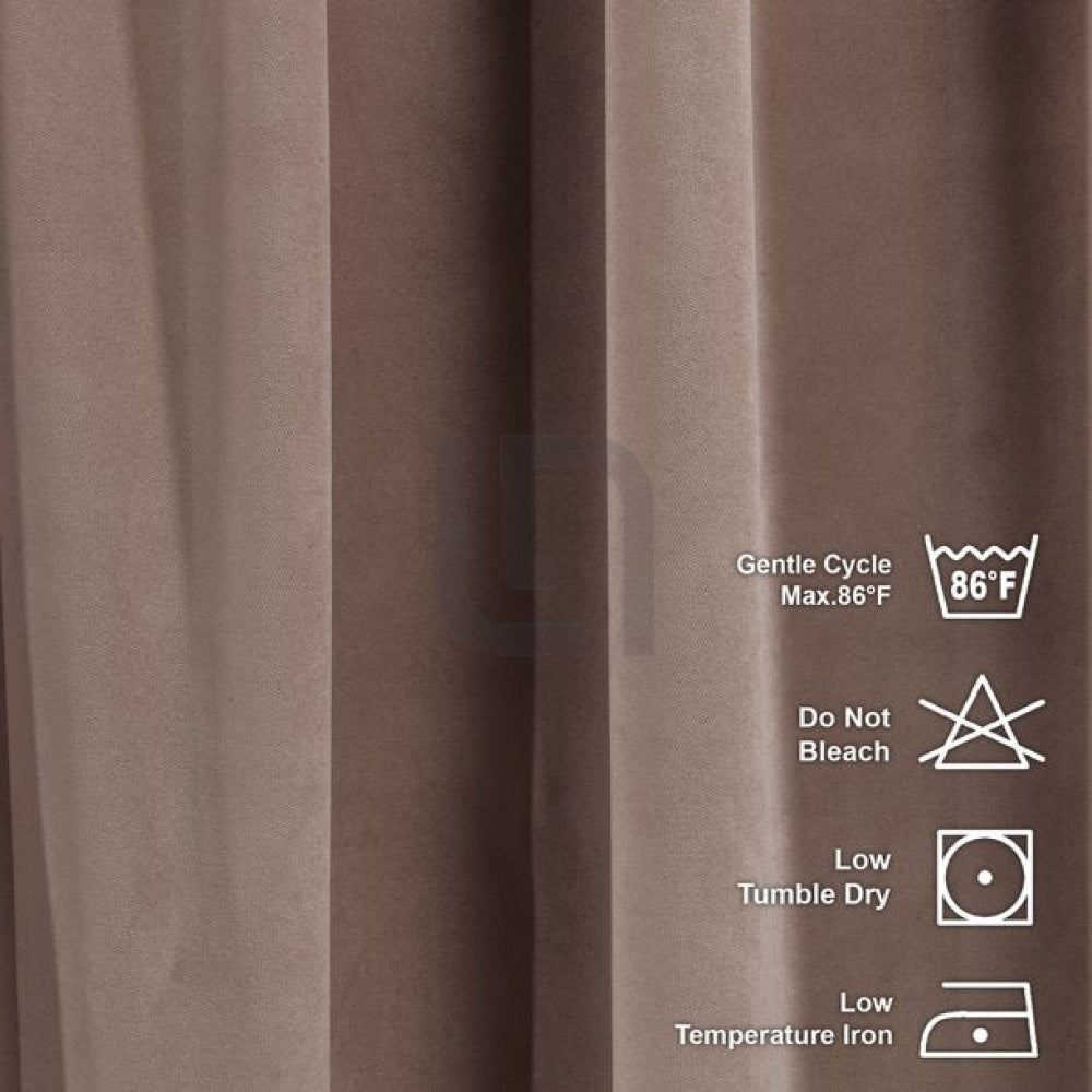 Velvet Curtains For Bedroom & Living Room - Golden Brown