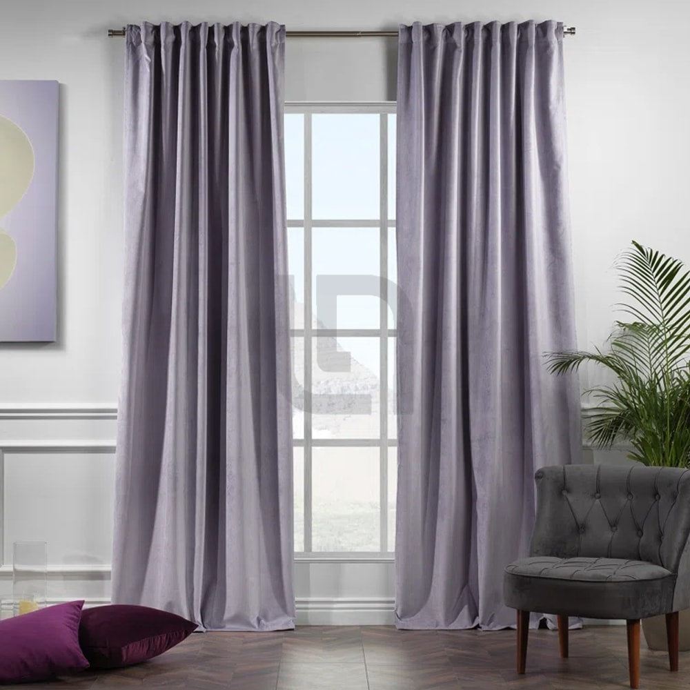 Velvet Curtains For Bedroom & Living Room - Heather Purple