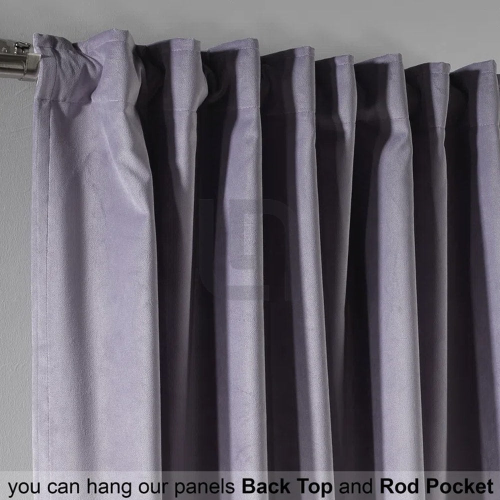 Velvet Curtains For Bedroom & Living Room - Heather Purple