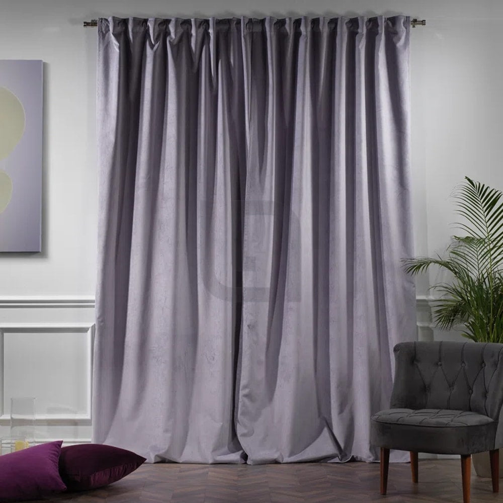 Velvet Curtains For Bedroom & Living Room - Heather Purple