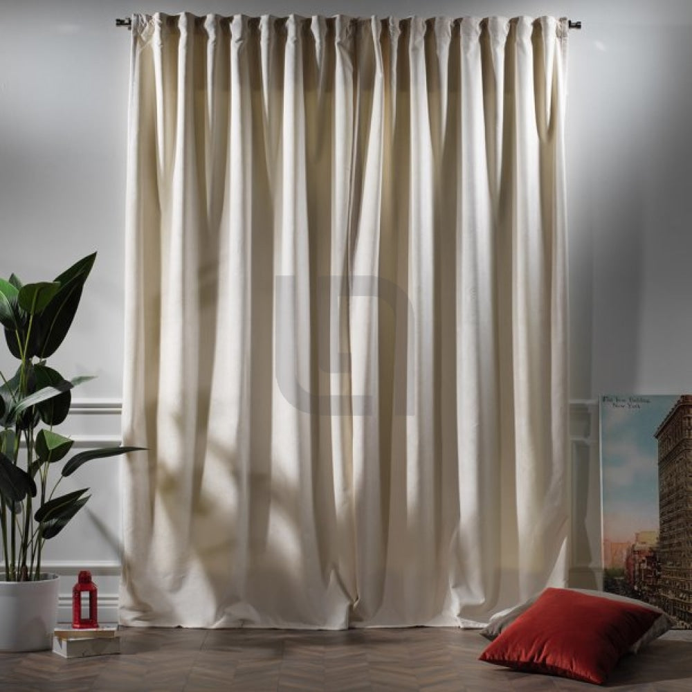 Velvet Curtains For Bedroom & Living Room - Off White