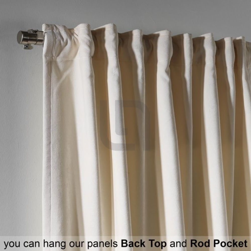 Velvet Curtains For Bedroom & Living Room - Off White
