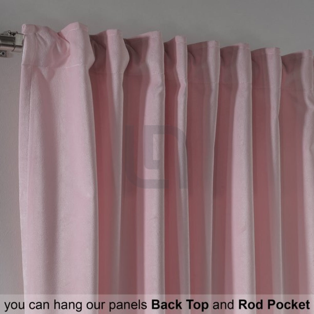 Velvet Curtains For Bedroom & Living Room - Pink