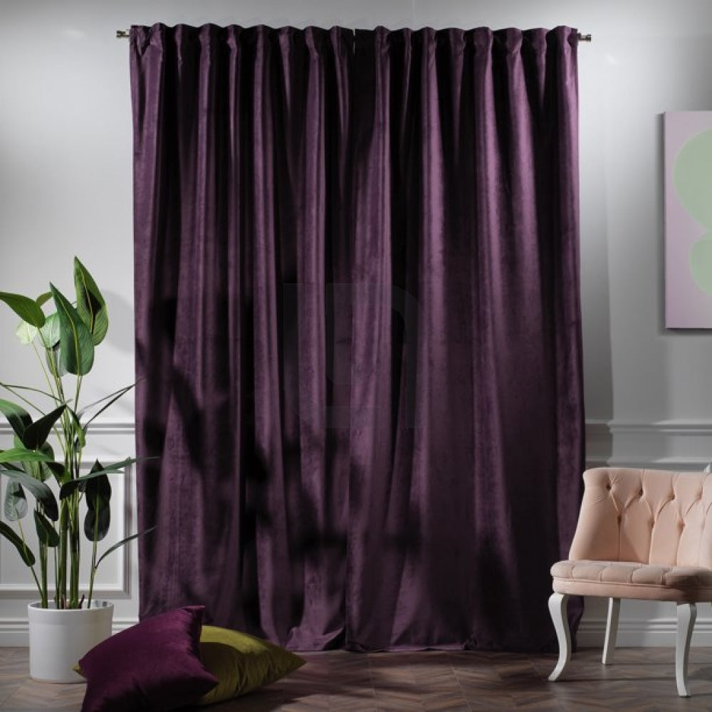 Velvet Curtains For Bedroom & Living Room - Purple