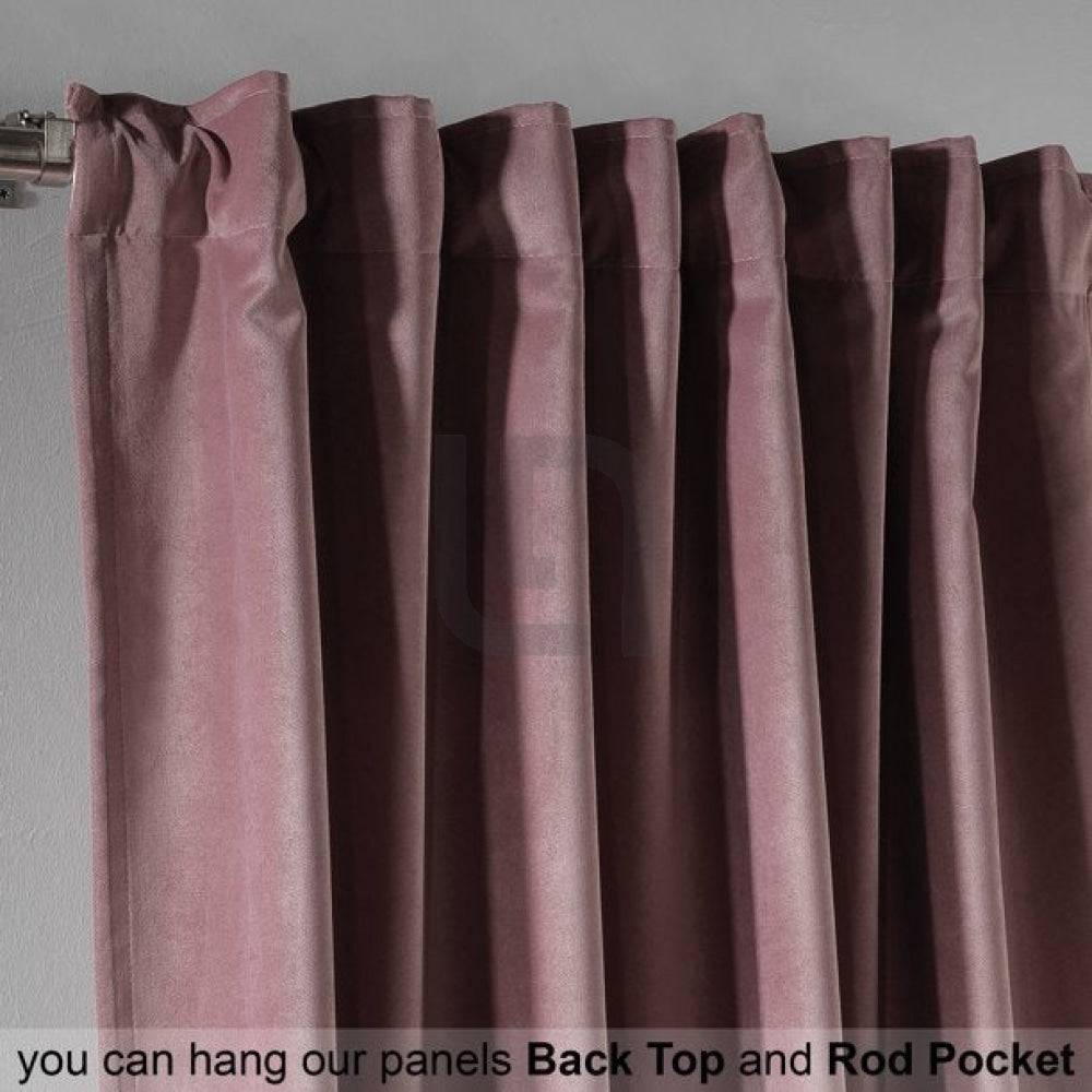 Velvet Curtains For Bedroom & Living Room - Rose Gold